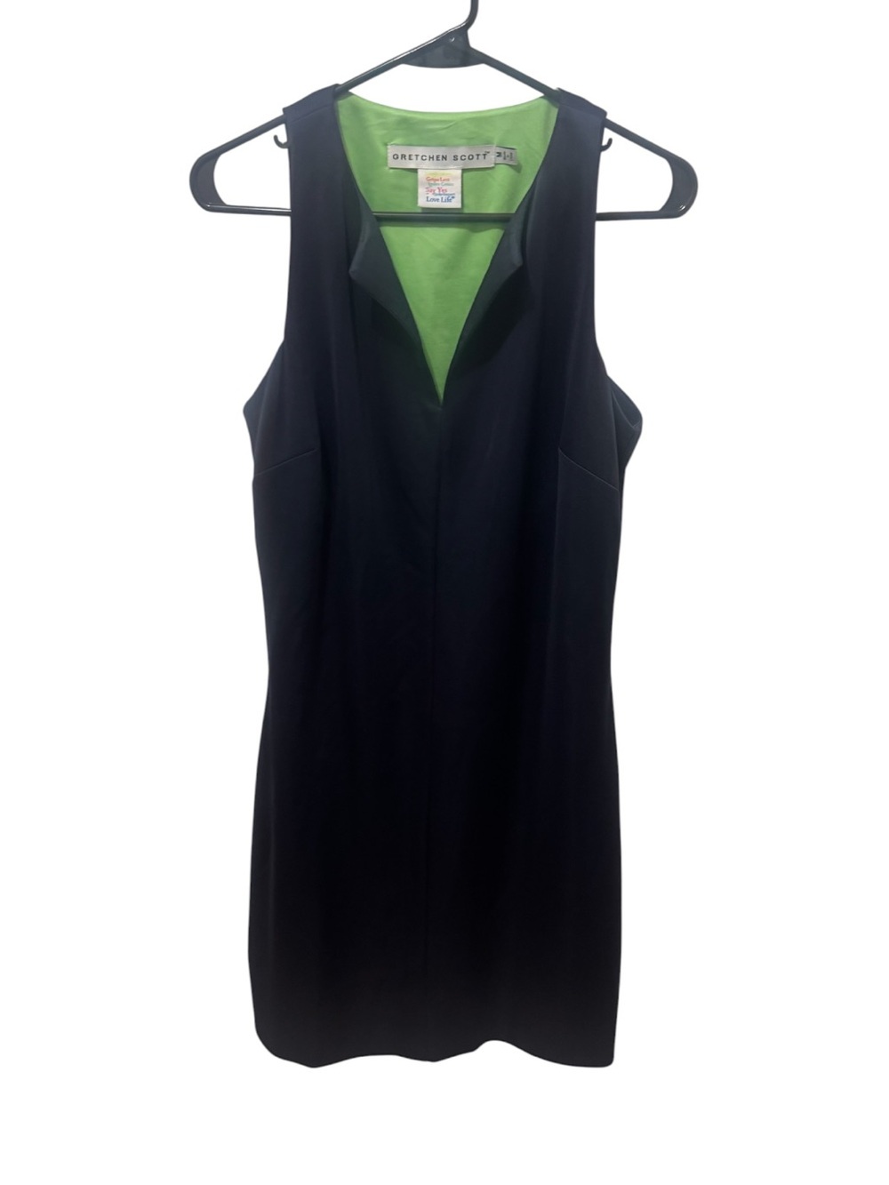 Gretchen Scott Navy Sleeveless Sheath Dress Size Medium